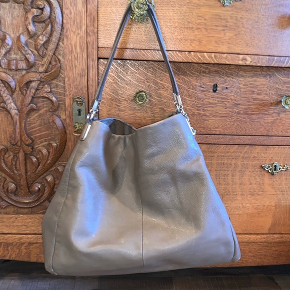 Coach Madison Phoebe Brown Leather 3 Pocket Satchel Shoulder Bag - Picture 2 of 11